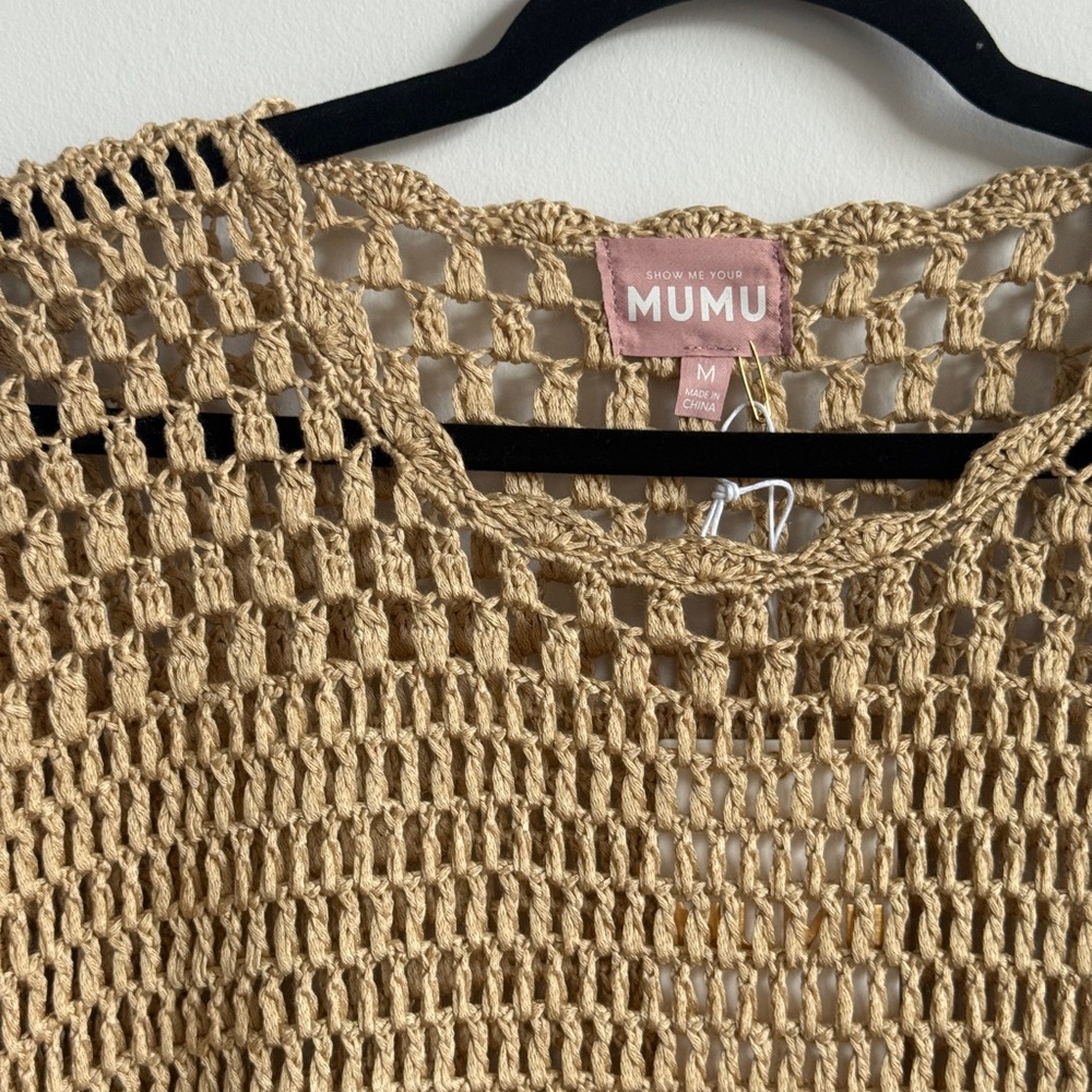 Mumu Tan Crochet Dress/Cover Up - Picture 2 of 3